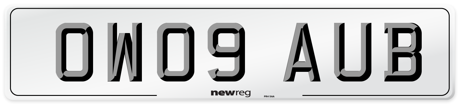 OW09 AUB Number Plate from New Reg
